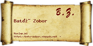 Bató Zobor névjegykártya